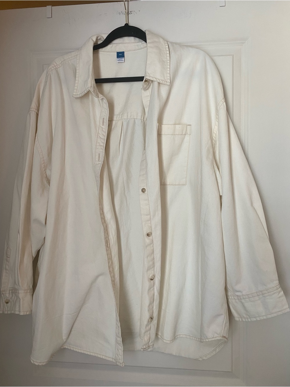 Old Navy Oversized Cream Jean Jacket Shirt